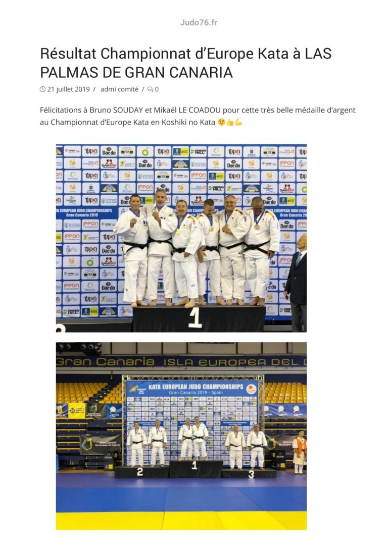 Résultat Championnat dEurope Kata à LAS PALMAS DE GRAN CANARIA – Judo76.fr-large