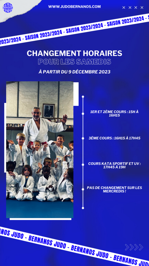 Bernanos Judo - Planning entraînements samedis